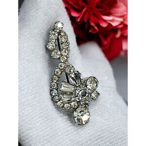 Treble Clef Brooch Vintage Musical Crystal 3D Vibrant Estate Jewelry Pin